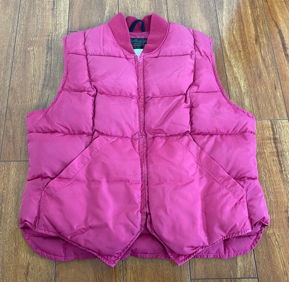 VTG 90s Women Eddie Bauer goose down puffer zip-up winter vest jacket S